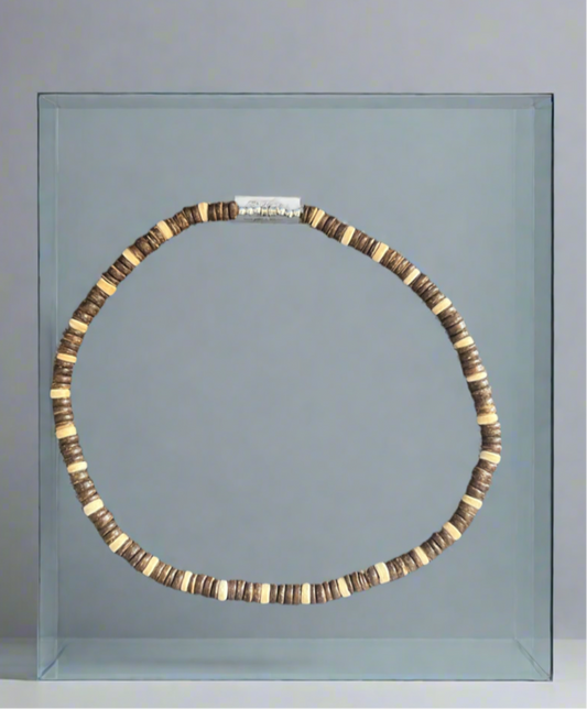 Brown and white necklace