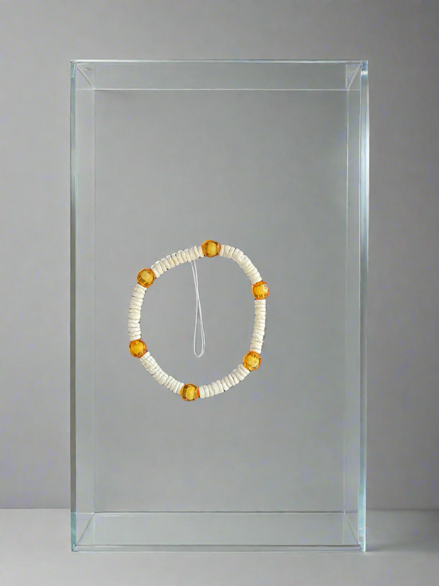 White and yellow bracelet
