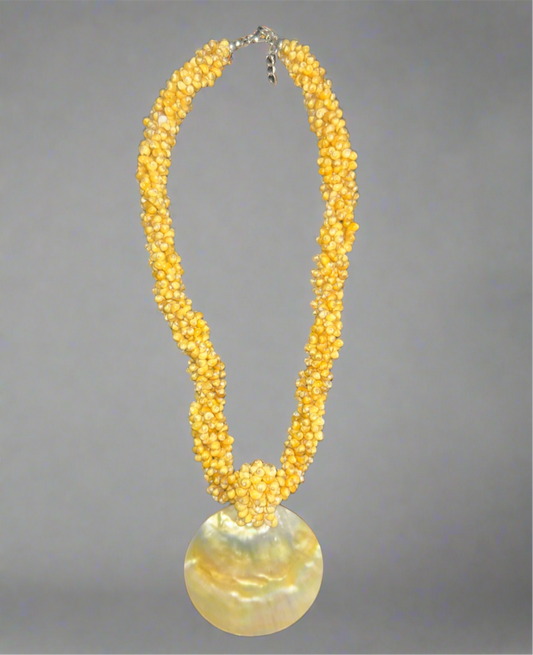 Yellow shell necklace