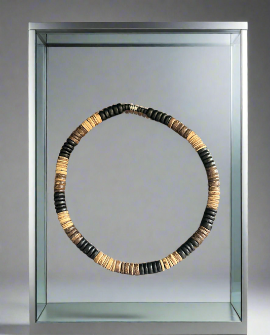 Brown, tan, and black necklace