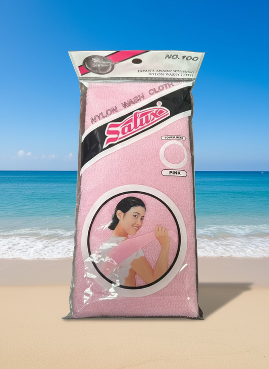 Beauty Salux Nylon Wash Cloth Pink