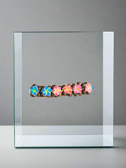Blue and pink flower bracelet